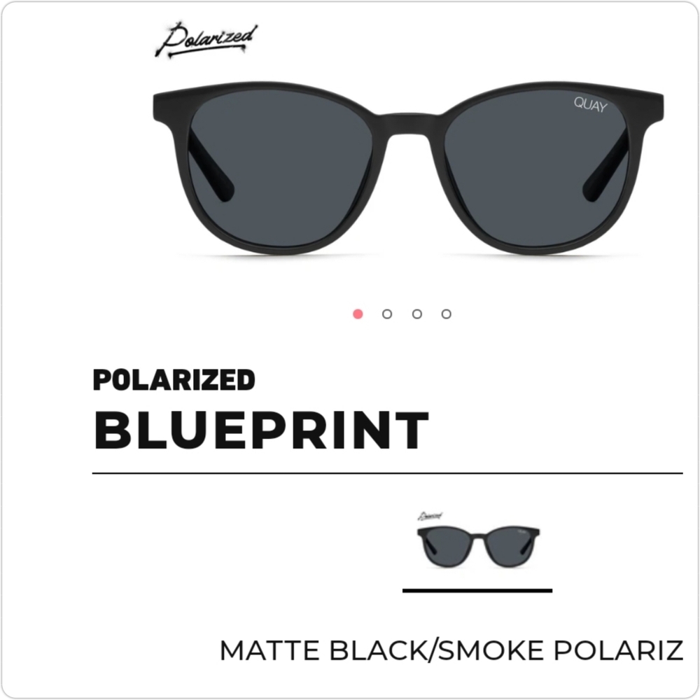 LAST PAIR QUAY Blueprint Sunglasses Polarized Matte Black Smoke Blackout Lenses